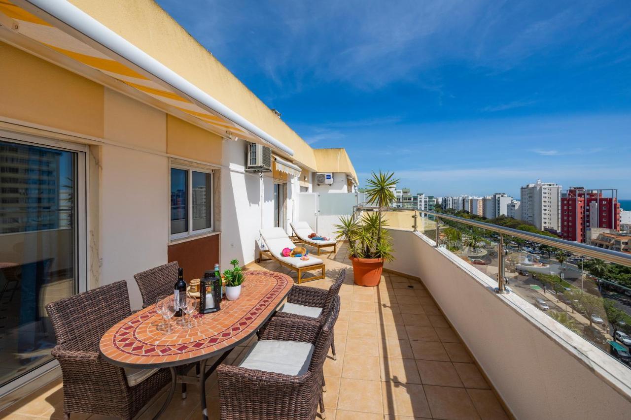 Seaview Penthouse In Algarve With Spacious Terrace Quarteira Eksteriør bilde